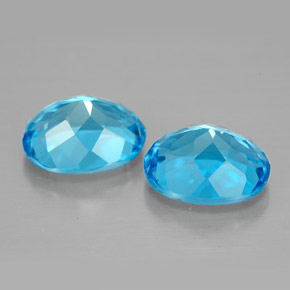 캐럿 천연 스위스 블루 토파즈 보석, 타원형 컷, 9.1×7.1 mm, VVS