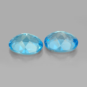 캐럿 천연 스위스 블루 토파즈 보석, 타원형 컷, 9.1×7.1 mm, VVS