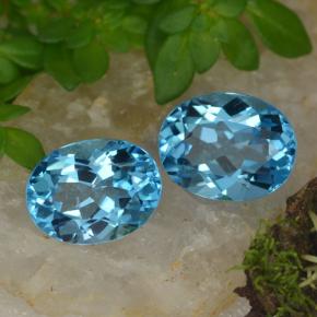 4.71캐럿 천연 Medium Blue  토파즈 보석, 타원형 컷, 9.1×7.1 mm, VVS-VS