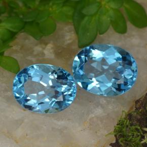 4.71캐럿 천연 Medium Blue  토파즈 보석, 타원형 컷, 9.1×7.1 mm, VVS-VS