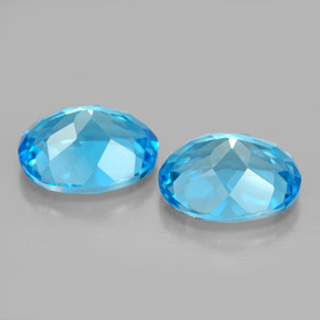 캐럿 천연 스위스 블루 토파즈 보석, 타원형 컷, 9.1×7.1 mm, VVS