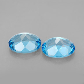 캐럿 천연 스위스 블루 토파즈 보석, 타원형 컷, 9.1×7.1 mm, VVS