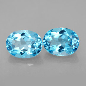 캐럿 천연 스위스 블루 토파즈 보석, 타원형 컷, 9.1×7.1 mm, VVS