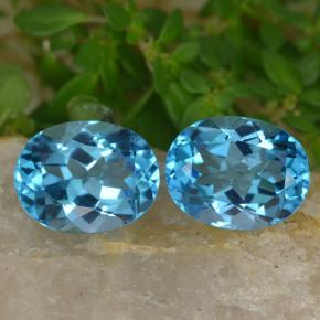 5.02캐럿 천연 딥 애저 블루 토파즈 보석, 타원형 컷, 9.1×7.1 mm, VVS