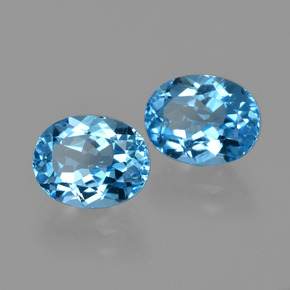 캐럿 천연 스위스 블루 토파즈 보석, 타원형 컷, 9×7.2 mm, VS