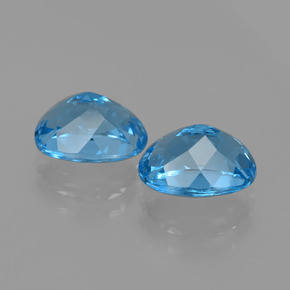 캐럿 천연 스위스 블루 토파즈 보석, 타원형 컷, 9×7.2 mm, VS