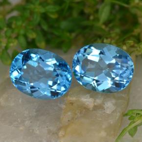 5.43캐럿 천연 스위스 블루 토파즈 보석, 타원형 컷, 9.1×7.2 mm, VVS-VS