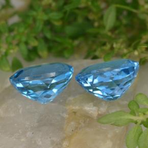 5.43캐럿 천연 스위스 블루 토파즈 보석, 타원형 컷, 9.1×7.2 mm, VVS-VS