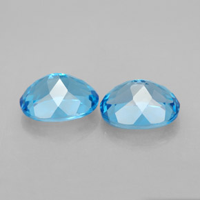 캐럿 천연 스위스 블루 토파즈 보석, 타원형 컷, 9.1×7.1 mm, VVS