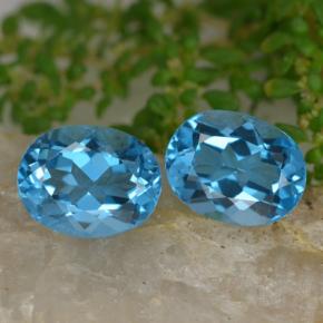 4.65캐럿 천연 스위스 블루 토파즈 보석, 타원형 컷, 9.1×7 mm, VVS-VS
