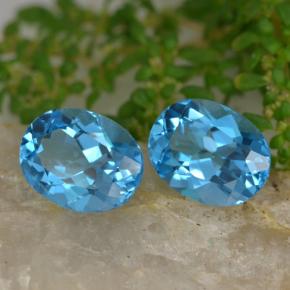 4.65캐럿 천연 스위스 블루 토파즈 보석, 타원형 컷, 9.1×7 mm, VVS-VS
