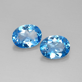 캐럿 천연 스위스 블루 토파즈 보석, 타원형 컷, 9.1×7.1 mm, VVS