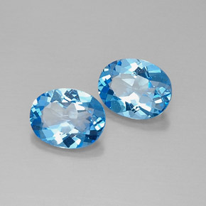 캐럿 천연 스위스 블루 토파즈 보석, 타원형 컷, 9.1×7.1 mm, VVS