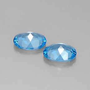 캐럿 천연 스위스 블루 토파즈 보석, 타원형 컷, 9.1×7.1 mm, VVS