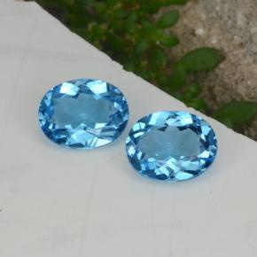 4.28캐럿 천연 스위스 블루 토파즈 보석, 타원형 컷, 9.1×7.1 mm, VVS-VS