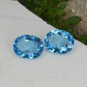 4.28캐럿 천연 스위스 블루 토파즈 보석, 타원형 컷, 9.1×7.1 mm, VVS-VS