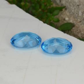 4.28캐럿 천연 스위스 블루 토파즈 보석, 타원형 컷, 9.1×7.1 mm, VVS-VS