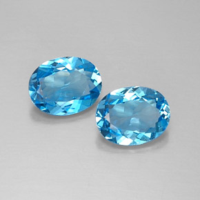 캐럿 천연 스위스 블루 토파즈 보석, 타원형 컷, 9.1×7 mm, VVS-VS