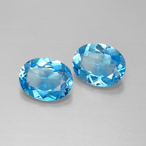 캐럿 천연 스위스 블루 토파즈 보석, 타원형 컷, 9.1×7 mm, VVS-VS