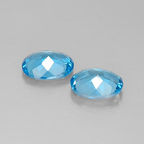 캐럿 천연 스위스 블루 토파즈 보석, 타원형 컷, 9.1×7 mm, VVS-VS