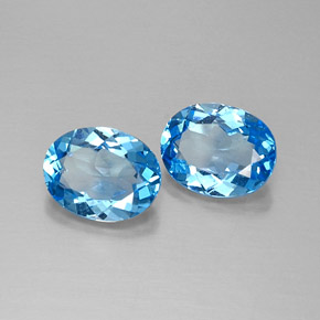 캐럿 천연 스위스 블루 토파즈 보석, 타원형 컷, 9.1×7.1 mm, VVS