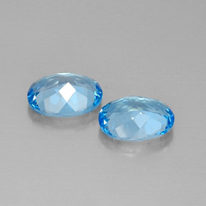 캐럿 천연 스위스 블루 토파즈 보석, 타원형 컷, 9.1×7.1 mm, VVS