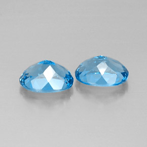 캐럿 천연 스위스 블루 토파즈 보석, 타원형 컷, 9.1×7.1 mm, VVS