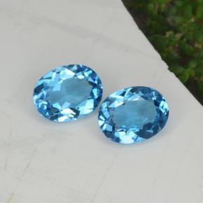4.36캐럿 천연 스위스 블루 토파즈 보석, 타원형 컷, 9.1×7.1 mm, VVS