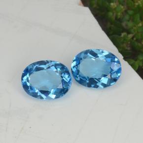 4.36캐럿 천연 스위스 블루 토파즈 보석, 타원형 컷, 9.1×7.1 mm, VVS