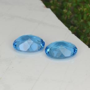 4.36캐럿 천연 스위스 블루 토파즈 보석, 타원형 컷, 9.1×7.1 mm, VVS