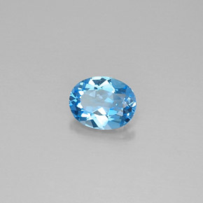 2.23캐럿 천연 스위스 블루 토파즈, 타원형 컷, 9.1×7.1 mm, VVS-VS