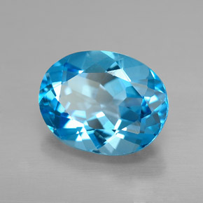 2.21캐럿 천연 스위스 블루 토파즈, 타원형 컷, 9.1×7.1 mm, VVS-VS