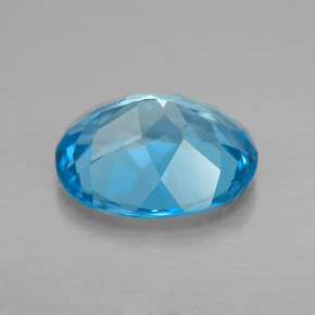 2.21캐럿 천연 스위스 블루 토파즈, 타원형 컷, 9.1×7.1 mm, VVS-VS