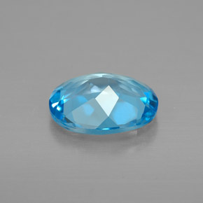 2.02캐럿 천연 스위스 블루 토파즈, 타원형 컷, 9.1×7.1 mm, VVS-VS