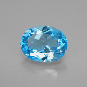 2.36캐럿 천연 스위스 블루 토파즈, 타원형 컷, 9.1×7.1 mm, VS