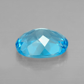 2.29캐럿 천연 스위스 블루 토파즈, 타원형 컷, 9.1×7.1 mm, VVS-VS