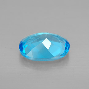 2.13캐럿 천연 스위스 블루 토파즈, 타원형 컷, 9.1×7.1 mm, VVS