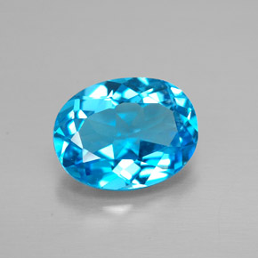 2.09캐럿 천연 스위스 블루 토파즈, 타원형 컷, 9×7 mm, VVS-VS