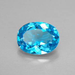 2.09캐럿 천연 스위스 블루 토파즈, 타원형 컷, 9×7 mm, VVS-VS