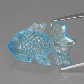 17.84캐럿 천연 스위스 블루 토파즈, 투명한, 26.2×15.8 mm, 투명/반투명