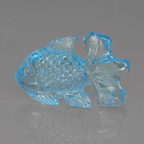 17.84캐럿 천연 스위스 블루 토파즈, 투명한, 26.2×15.8 mm, 투명/반투명