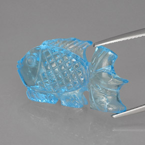 18.94캐럿 천연 스위스 블루 토파즈, 투명한, 25.6×14.8 mm, 투명/반투명