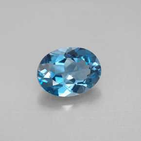 2.07캐럿 천연 런던 블루 토파즈, 타원형 컷, 9×6.8 mm, VVS