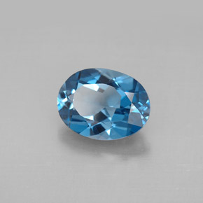 2.07캐럿 천연 런던 블루 토파즈, 타원형 컷, 9×6.8 mm, VVS
