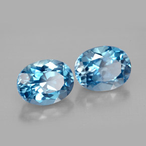 캐럿 천연 런던 블루 토파즈 보석, 타원형 컷, 9.2×7.2 mm, VVS