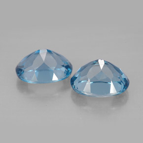 캐럿 천연 런던 블루 토파즈 보석, 타원형 컷, 9.2×7.2 mm, VVS