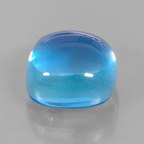 18.22캐럿 천연 스위스 블루 토파즈, 쿠션 컷, 13.7×13.7 mm, 투명한