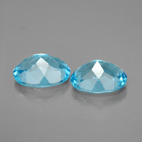 캐럿 천연 스위스 블루 토파즈 보석, 타원형 컷, 9×7.1 mm, VVS