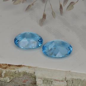캐럿 천연 스위스 블루 토파즈 보석, 타원형 컷, 9×7 mm, VVS-VS