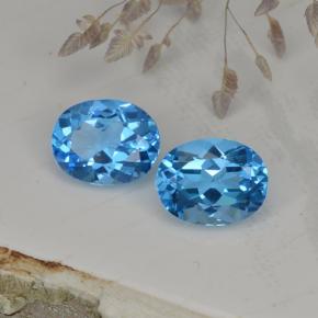 4.71캐럿 천연 스위스 블루 토파즈 보석, 타원형 컷, 9.1×7.1 mm, VVS